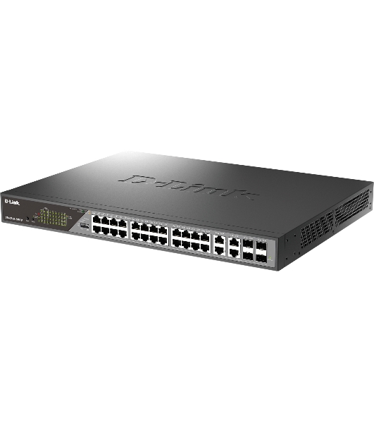 Коммутатор D-Link DSS-200G-28MPP/A1A, 24×1 Гбит/с + 4×1 Гбит/с Combo, настраиваемый