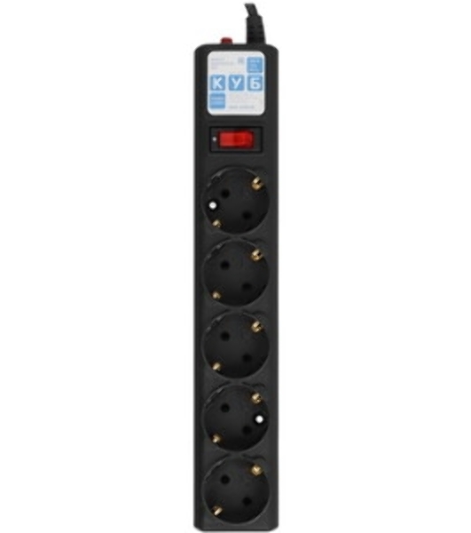 Сетевой фильтр Power Cube SPG5-В1 PC 0,5 м, 5 р, черный 10А, UPS(C14), SPG5-В1