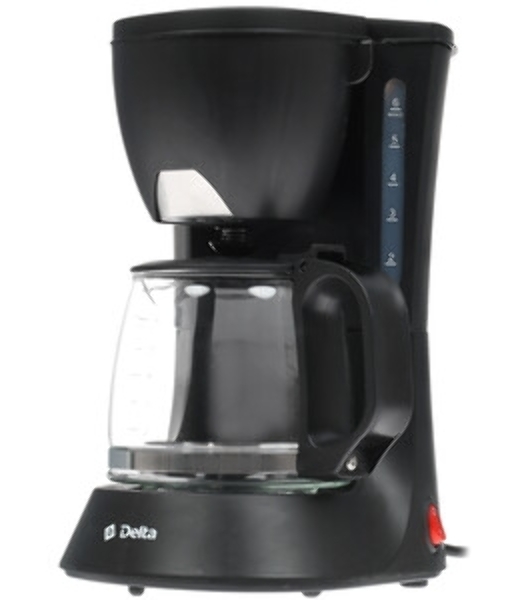 Кофеварка капельная Delta DL-8153 черный, исп. кофе - молотый, 0,6 л, 600 Вт