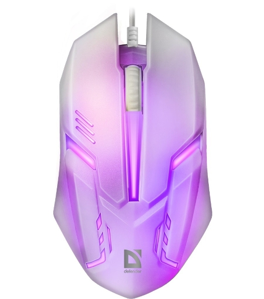 Мышь проводная Defender Cyber MB-560L белый, 1200 dpi, USB, кнопки - 3