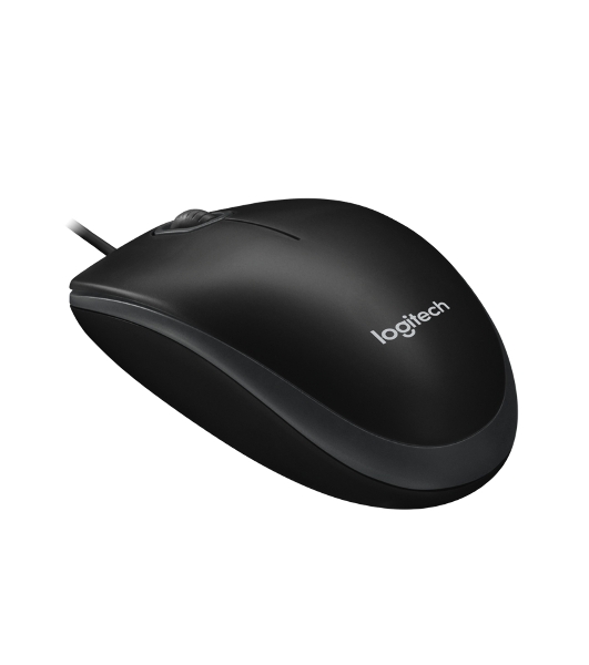 Мышь проводная Logitech B100 черный, 1000 dpi, USB, кнопки - 3