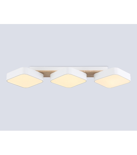 Светильник Ambrella light FL4877/3 WH/WD белый/дерево 54W 3000-6000K 680*200*70 (без ПДУ)