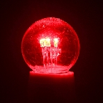 Лампа шар e27 6 LED Ø45мм - красная, прозрачная колба, эффект лампы накаливания, фото2