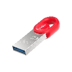 Флешка USB Netac UM2 (NT03UM2N-128G-32RE), 128Gb, USB 3.0, R/W 130/50, серебристый/красный, фото6