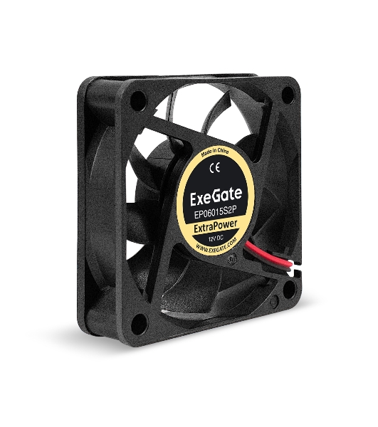 Вентилятор для корпуса ExeGate ExtraPower EP06015S2P черный, 60 мм, 4800 об/мин, 32 дБ, 2 pin