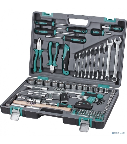 Набор инструментов Stels 141111/2'' 1/4'' CrV пластиковый кейс  98 предм.