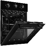 Встраиваемый духовой шкаф Monsher MOE 4563 Noir, электрический, High-Tech, объем 50 л, конвекция, гриль, 3 стекла в дверце, съемные стекла, съемная дверца, телескопические направляющие, черный, фото3