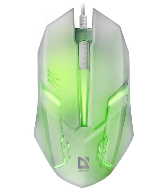Мышь проводная Defender Cyber MB-560L белый, 1200 dpi, USB, кнопки - 3