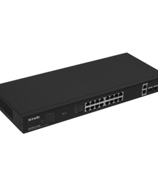 Коммутатор неуправляемый PoE Tenda TEG1120P-16-150W 18 портов, 18x1 Гбит/с, PoE 16х30 Вт (до 150Вт), SFP 2x1 Гбит/с
