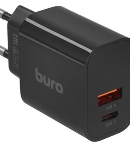 Сетевое зарядное устройство Buro BUWD1 3A PD+QC черный