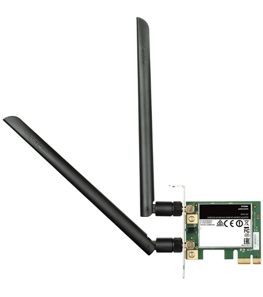 Сетевой адаптер WiFi D-Link DWA-582/RU/10/B1A DWA-582 PCI Express (ант.внеш.съем) 2ант. (упаковка 10 шт)