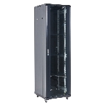 Напольный шкаф Rexant RAL 9005 19' 18U 600×600×987 (ШxГxВ), дверь стекло, металлическая задняя дверь, боковые съемные стенки, фото3