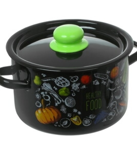 Кастрюля Appetite 1RD221М Healthy food с крышкой, эмалированная сталь 5,5 л