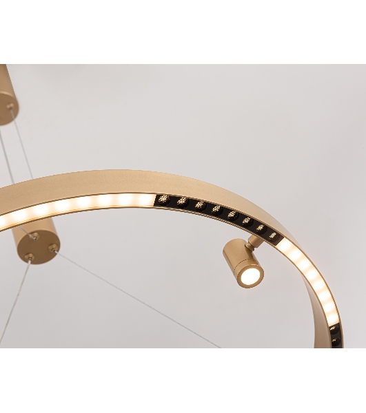 Подвесной светодиодный светильник Ambrella light FL5846/1+3 GD золото 40W 3000K/4200K/6400K D600*1200 (без ПДУ)