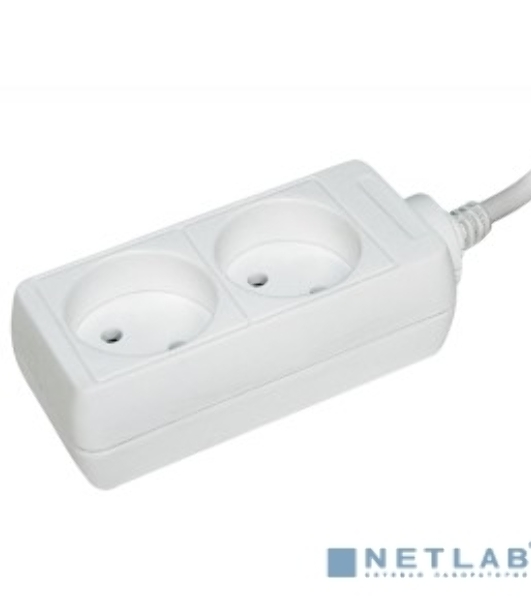 Удлинитель 2х1.5 м без заземл. 10А IP20 У2 2P 2х0.75 IEK WYP10-06-02-01-N