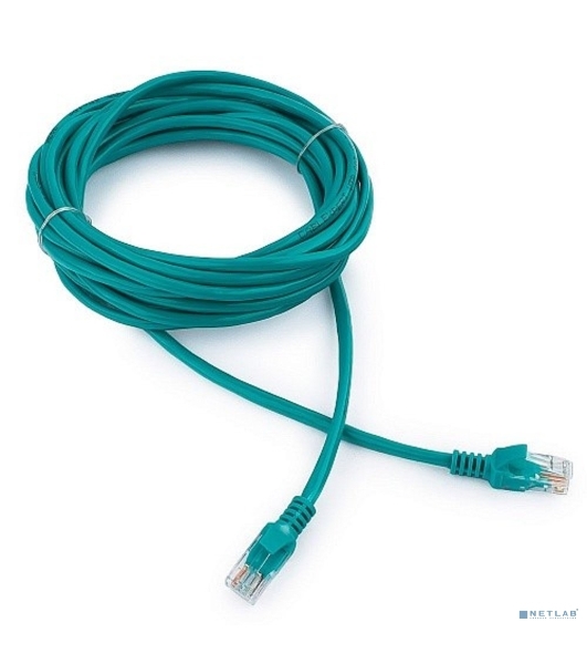 Патч-корд UTP Cablexpert cat.5e, 5м, литой, многожильный зеленый