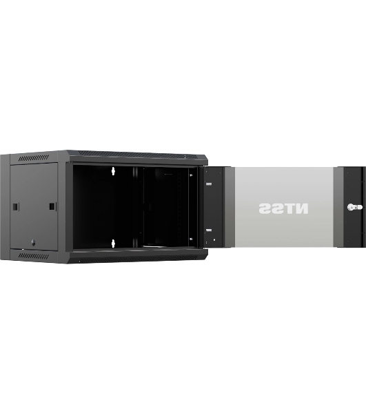 Шкаф коммутационный NTSS NTSS-W12U6045GS (NTSS-W12U6045GS-BL) настенный 12U 570x450 мм пер. дв. стекл 60 кг черный 350 мм 22.2 кг 220 град. 635 мм IP20 сталь