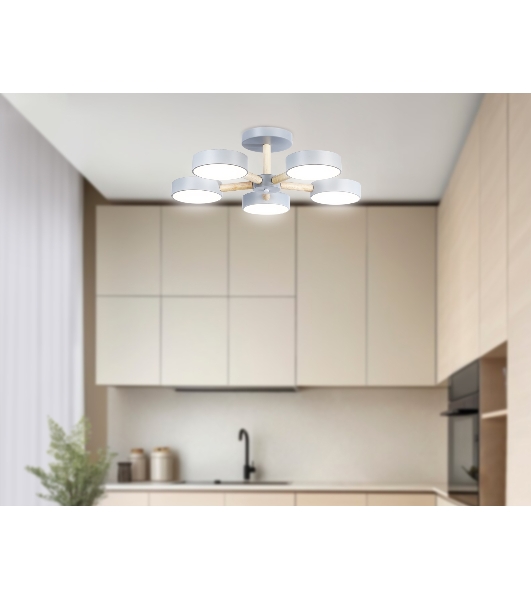 Светильник Ambrella light FL4826/5 GR серый 3000K-6400K 65W D580*160 (ПДУ ИК)