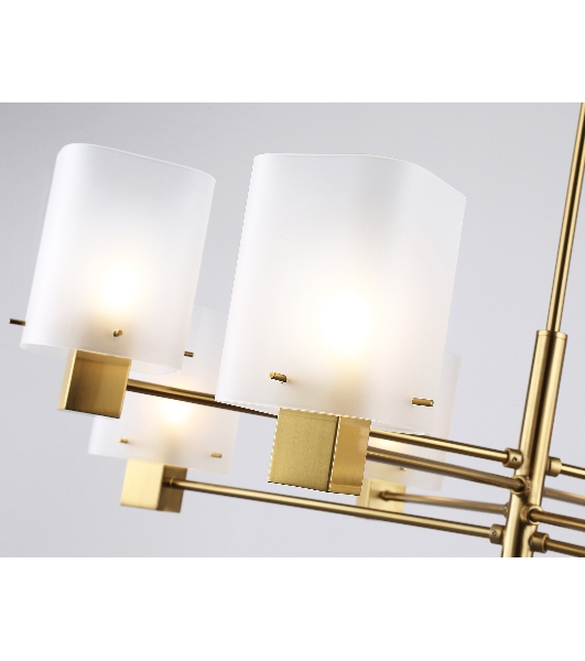 Люстра Ambrella light LH57033/8 BS/SM латунь/дымчатый E14/8 max 40W D830*710