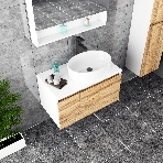 Комплект для ванной, 3 предмета (Тумба Bau Dream Blackwood 80, раковина BAU Nimb 50х36, смеситель для раковины высокий Hotel Black, черный), фото10