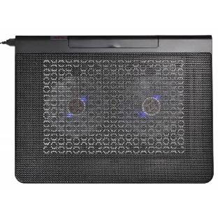 Подставка Buro 17'398x300x29мм 2xUSB 2x 140ммFAN 926г металлическая сетка/пластик черный