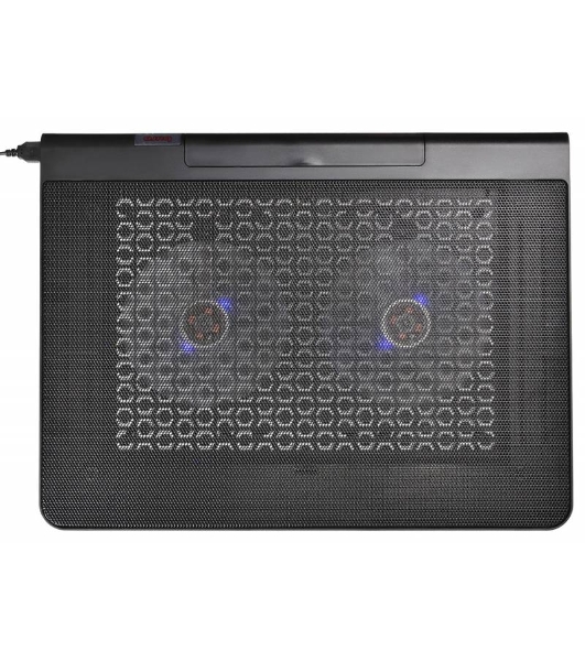 Подставка Buro 17'398x300x29мм 2xUSB 2x 140ммFAN 926г металлическая сетка/пластик черный