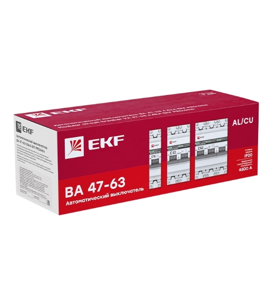 Выключатель автоматический модульный 1п B 6А 4.5кА ВА 47-63 PROxima EKF mcb4763-1-06B-pro