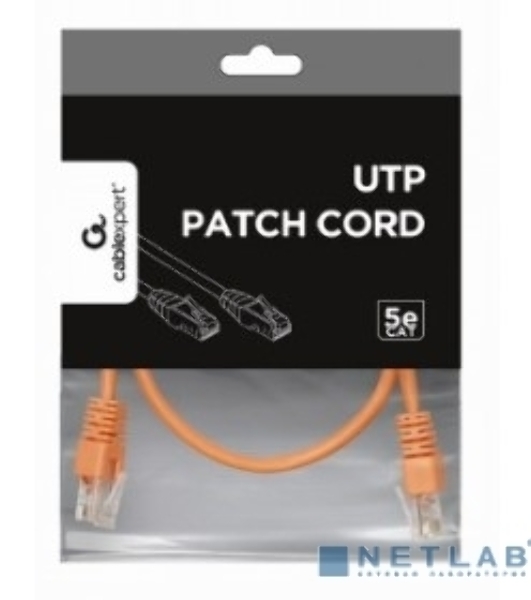 Патч-корд UTP Cablexpert cat.5e, 0.25м, литой, многожильный, оранжевый