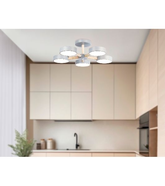 Светильник Ambrella light FL4826/5 GR серый 3000K-6400K 65W D580*160 (ПДУ ИК)