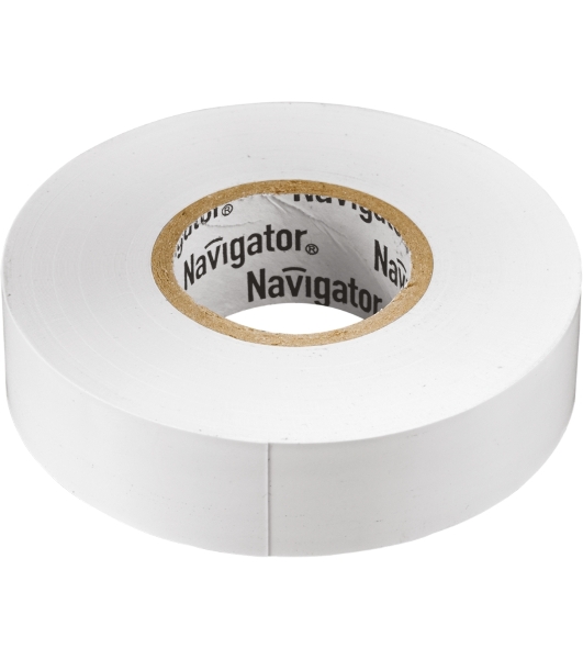 Изолента ПВХ Navigator 19 мм (рул.20м) бел. NIT-A19-20/WH
