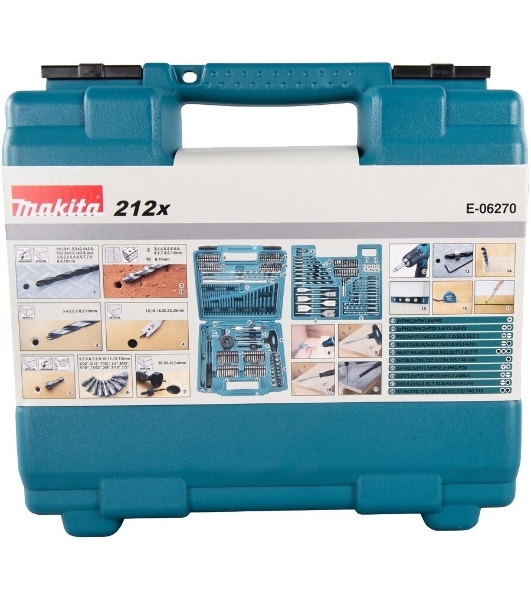 Набор принадлежностей Makita E-06270 212 предметов (жесткий кейс)