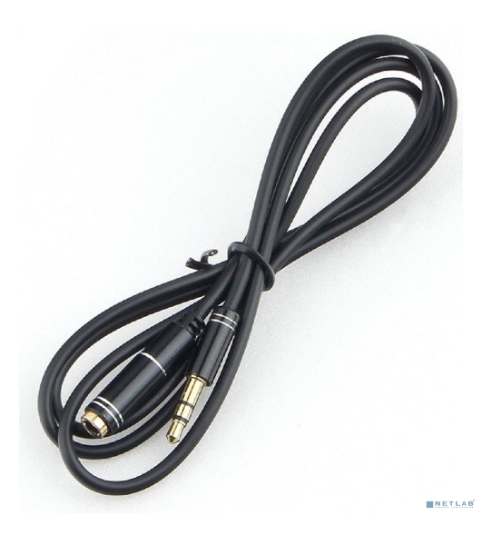 Кабель аудио удлинительный Cablexpert CCAB-02-35MF-1MB. 3.5 Jack (M)/3.5 Jack (F), черный, 1м, блистер