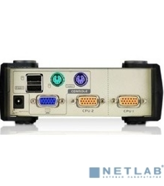 Переключатель ATEN KVM Switch CS82U-AT KVM-переключатель, VGA/SVGA+KBD+MOUSE, 1> 2 блока/порта/port PS2/USB, с KVM-шнурами PS2/USB 2х1.2м