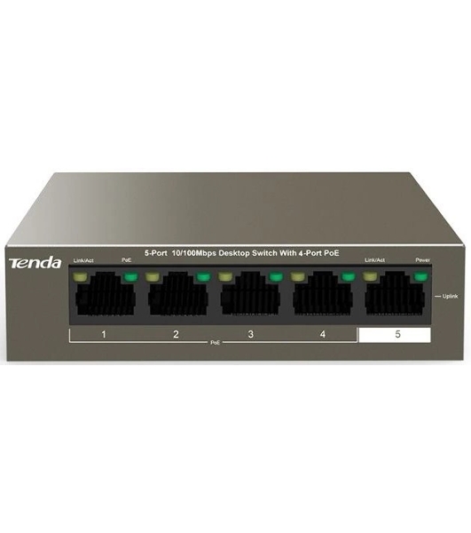 Коммутатор Tenda TEF1105P-4-63W 5PORT 10/100M