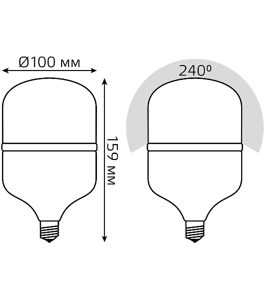 Лампа cветодиодная Gauss Elementary T100 32W 2700lm 6500K E27 LED