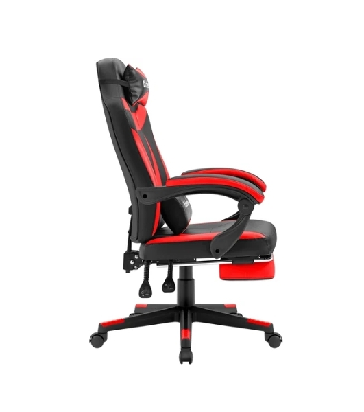 Кресло Defender CRUISER BLACK/RED черный/красный, экокожа, подставка для ног