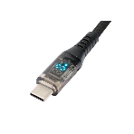 Кабель USB2.0 Cablexpert CCP-USB2-AMCM-SCR-1M, AM/Type-C, 6A, 66Вт, QC3.0, дисплей, оплетка, медь, 1м, черный, пакет, фото2