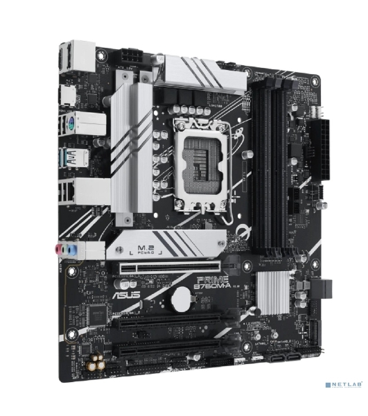 Материнская плата ASUS PRIME B760M-A-CSM, Socket LGA 1700, Intel B760, 4xDDR5, 4xSATA, 2xM.2, 1xPCIe 4.0 x16, 1xPCIe 4.0 x4, 2xHDMI, 1xDP, 1x 2.5Gb LAN, 2xUSB-A 3.1, 4xUSB-A 2.0, 3x3.5 мм, 7.1, mATX