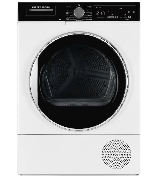 Сушильная машина Kuppersberg DM 560 W белый, 8 кг, сушка - конденсационная, программ - 15, 59.5 x 84.5 x 56.6 см