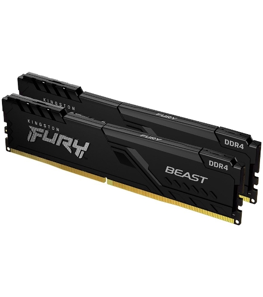 Оперативная память Kingston Fury Beast, DDR4, 64GB (2x32GB), 3200MHz, CL16, DIMM, черный