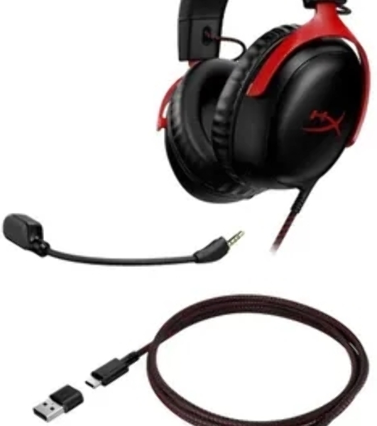 Гарнитура HyperX Cloud III чёрный-красный, проводная, 3.5 мм