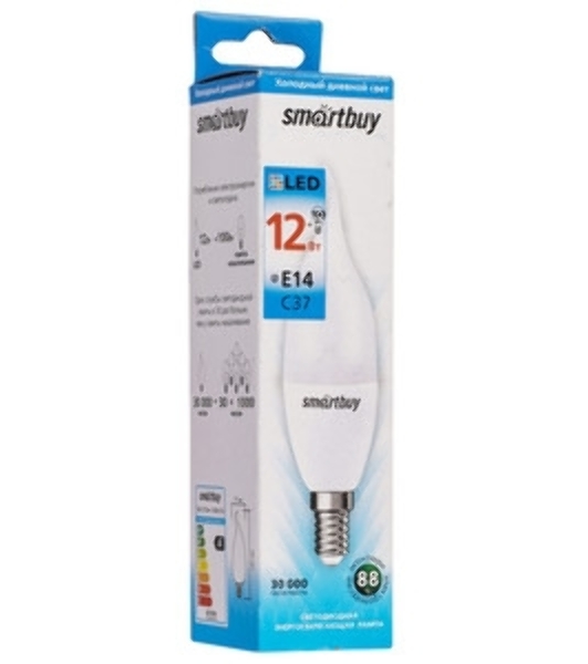 Лампа светодиодная Smartbuy 12W/6000/E14 (SBL-C37Can-12-60K-E14)