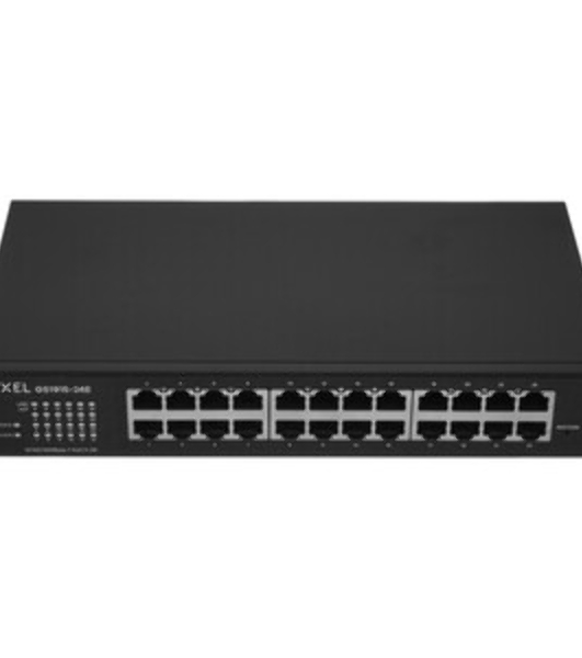 Коммутатор гибридный Smart L2Zyxel NebulaFlex GS1915-24E, rack 19', 24xGE, бесшумный (без вентилятора), автономное/облачное управление