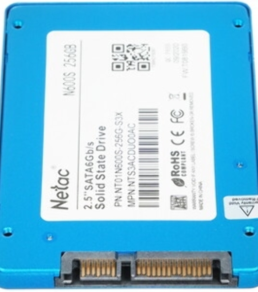Накопитель SSD Netac N600S, 256Gb, SATA III, 2.5', R/W 540/490