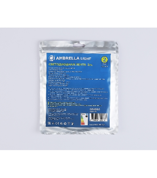 Светодиодная лента Ambrella light GS4603 COB 384Led/ 7W m/ 24V IP20 6500K/ 5m*3mm*2mm (2 конт.)