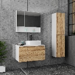Комплект для ванной, 3 предмета (Тумба Bau Dream Blackwood 80, раковина BAU Nimb 50х36, смеситель для раковины высокий Hotel Black, черный), фото5