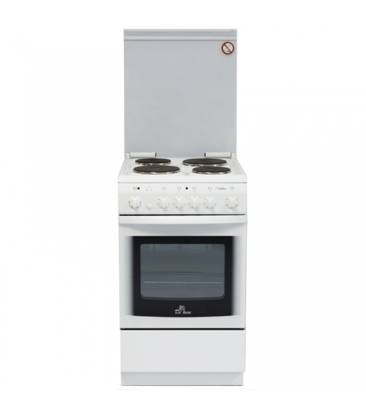 Плита электрическая De Luxe 5004.10э (кр)-001 белый, конфорок 4 шт, духовка 43 л, 50 см x 85 см x 50 см