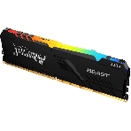 Оперативная память Kingston Fury Beast, DDR4, 16GB (1x16GB), 3200MHz, CL16, DIMM, с радиатором, RGB, черный, фото 1