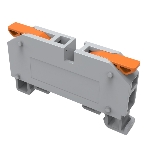 Клемма СМК Rexant 222-621D проходная 1-полюсная на DIN-рейку (1-6 мм²) серый (60 шт/уп), фото 1