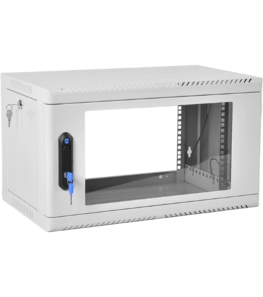 Шкаф коммутационный ЦМО (ШРН-6.350) настенный 6U 600x350 мм пер. дв. стекл 200 кг серый 300 мм 180 град.